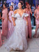 Elegant A-Line Cold Shoulder Lace Beach Wedding Dress with Ruffles Appliques INF88