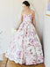 Cheap A-Line Sweetheart Floor Length Floral Satin Long Wedding Dress INF89