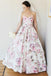 Cheap A-Line Sweetheart Floor Length Floral Satin Long Wedding Dress INF89