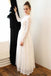 Elegant A-Line Crew Long Sleeves Floor-Length Lace Wedding Dres INL60