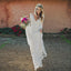 Sheath V-neck Backless Long Sleeves Lace Boho Wedding Dresses INM83