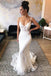 Mermaid Spaghetti Straps Lace Wedding Dress with Appliques INL57