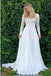 A-Line V-Neck Long Sleeves Wedding Dress with Lace Appliques INL50