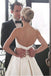 Simple Sweetheart Strapless Court Train Ivory Satin Wedding Dress with Ruched IN565