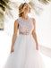 A-Line Crew Floor-Length Simple Wedding Dress with Appliques INM28