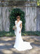 Mermaid V-Neck Cap Sleeves Backless Wedding Dress with Ruffles INM27