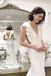 Mermaid V-Neck Cap Sleeves Backless Wedding Dress with Ruffles INM27