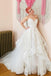 A-Line Sweetheart Sweep Train Wedding Dress with Lace Appliques INM25