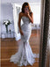 Charming Mermaid Sweetheart Sweep Train Lace Wedding Dress with Appliques INK42