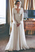 A-Line V-Neck Long Sleeves Floor Length Chiffon Beach Wedding Dresses INR79