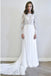 A-Line Long Sleeves Chiffon Long Simple Wedding Dresses with Lace INR78