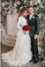 A-Line Bateau Long Sleeves Ruffles Tulle Elegant Wedding Dresses INS30