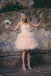 Knee Length Blush Colored Layered Tulle Short Ruffles Wedding Dresses IN557