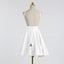 Cute A-Line Jewel Backless Sleeveless Short Junior White/Blush Satin Homecoming Dress IN317