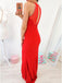 Mermaid Crew Open Back Floor-Length Red Prom Dresses with Keyhole INR7