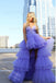 Lavender High Low Layers Tulle A Line Prom Dresses with Beading INS77