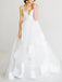 Beautiful Ball Gown V Neck Spaghetti Straps Backless Long Wedding Dresses with Train INE23