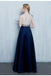 Beautiful Dark Blue Long Beading Zipper Back Prom Dresses K724