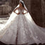 Luxurious Long Sleeves Flowers Ball  Gown Wedding Dress, Bridal Dresses INQ25