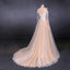 Charming A Line Long Sleeves Lace Appliques Tulle Wedding Dress INQ30