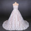 A Line Strapless Lace Appliques Wedding Dress, Cheap Bridal Dresses INQ16