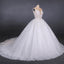 White Appliques Tulle Ball Gown Princess Wedding Dress, Bridal Gown INQ31