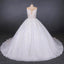 White Appliques Tulle Ball Gown Princess Wedding Dress, Bridal Gown INQ31