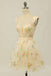 Floral Print Sweetheart A-Line Tulle Short Party Dress Homecoming Dresses IN1849