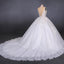 White Appliques Tulle Ball Gown Princess Wedding Dress, Bridal Gown INQ31