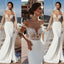 Mermaid Cap Sleeves Sheer Neck Long Wedding Dress INP71