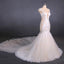 Charming Mermaid Tulle Wedding Dress, Chapel Train Long Bridal Gown INQ14