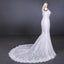 Mermaid Spaghetti Straps Lace Wedding Dress, Fashion Long Bridal Dresses INQ17