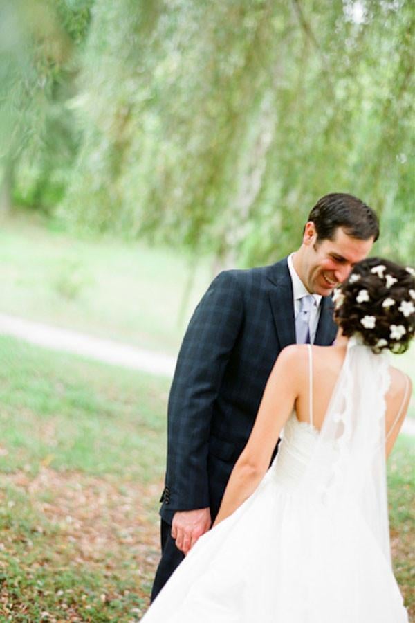 Spaghetti Straps Floor-Length White A Line Wedding Dress With Lace Top IN566