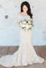 Cheap Off Shoulder White Lace Long Sleeves Mermaid Wedding Dresses IN569