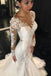 Long Sleeves Mermaid Tulle Sexy Long Ivory Wedding Dresses/Bridal Gown IN198