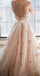 Vintage Strapless Sweetheart A Line Flower Tulle Pearl Pink Wedding Dress IN589