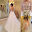 White A-line Long Sleeves Beading Lace Backless Court Train Wedding Dresses IN524