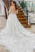 Off White Appliques Long Sleeves Backless A-Line Tulle Long Wedding Dress IN1910