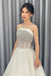Off White A Line Spaghetti Straps Beading Elegant Long Prom Dress INP74
