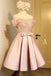 Off the Shoulder Short Prom Dress,A Line Appliques Bow-knot Homecoming Dress INC85