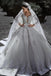 Princess Long Sleeves A Line Ball Gown Wedding Dresses With Applique INE70