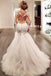 Long Sleeves Mermaid Tulle Sexy Long Ivory Wedding Dresses/Bridal Gown IN198