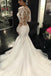 Long Sleeves Mermaid Tulle Sexy Long Ivory Wedding Dresses/Bridal Gown IN198