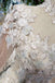 Tulle High Neck Long Sleeves HanINade Flowers Wedding Dresses INK12