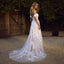 Simple A-Line Off the Shoulder White Beach Wedding Dresses INM89