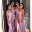 One Shoulder Silk Satin Mermaid Bridesmaid Dresses Wedding Party Bridesmaid Gowns IN1836