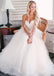 Pretty Spaghetti Straps A-line Tulle Ivory Summer Beach Wedding Dresses,stunning Bridal Gown IN283