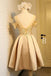 Off the Shoulder Short Prom Dress,A Line Appliques Bow-knot Homecoming Dress INC85
