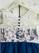 A-Line Round Neck Navy Blue Tulle Flower Girl Dress with Lace INP18