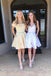 Cute Satin Short Prom Dress, A Line Simple Homecoming Dress With Pockets INP42